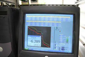 Weergave van de doorbuiging op het beeldscherm