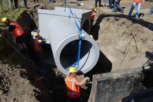 Plaatsing van het riool