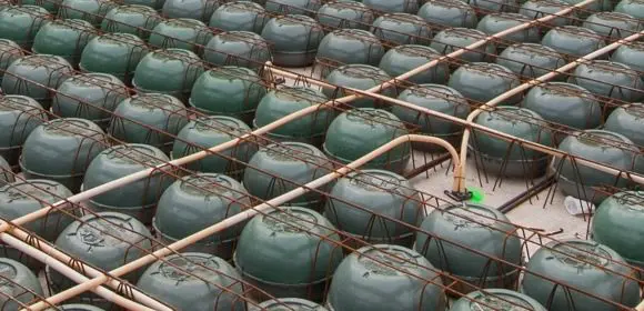 Bollen in betonvloer variabel in hoogte
