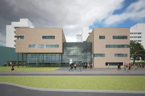 Render van het exterieur, deeloplevering Antoni van Leeuwenhoek.