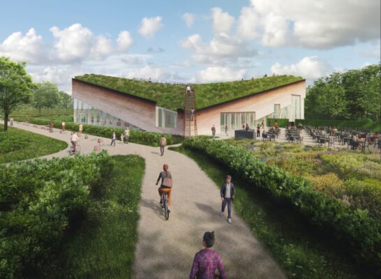 Impressie van het nieuwe museumgebouw VONK in Eindhoven.